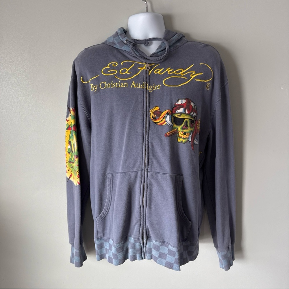 Ed Hardy Pirates Life Vintage Hoodie - 2XL - Picture 2 of 7